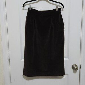 Vtg 80s Paddle & Saddle Women 10 Brown Velveteen Cotton Pencil Skirt Uni…